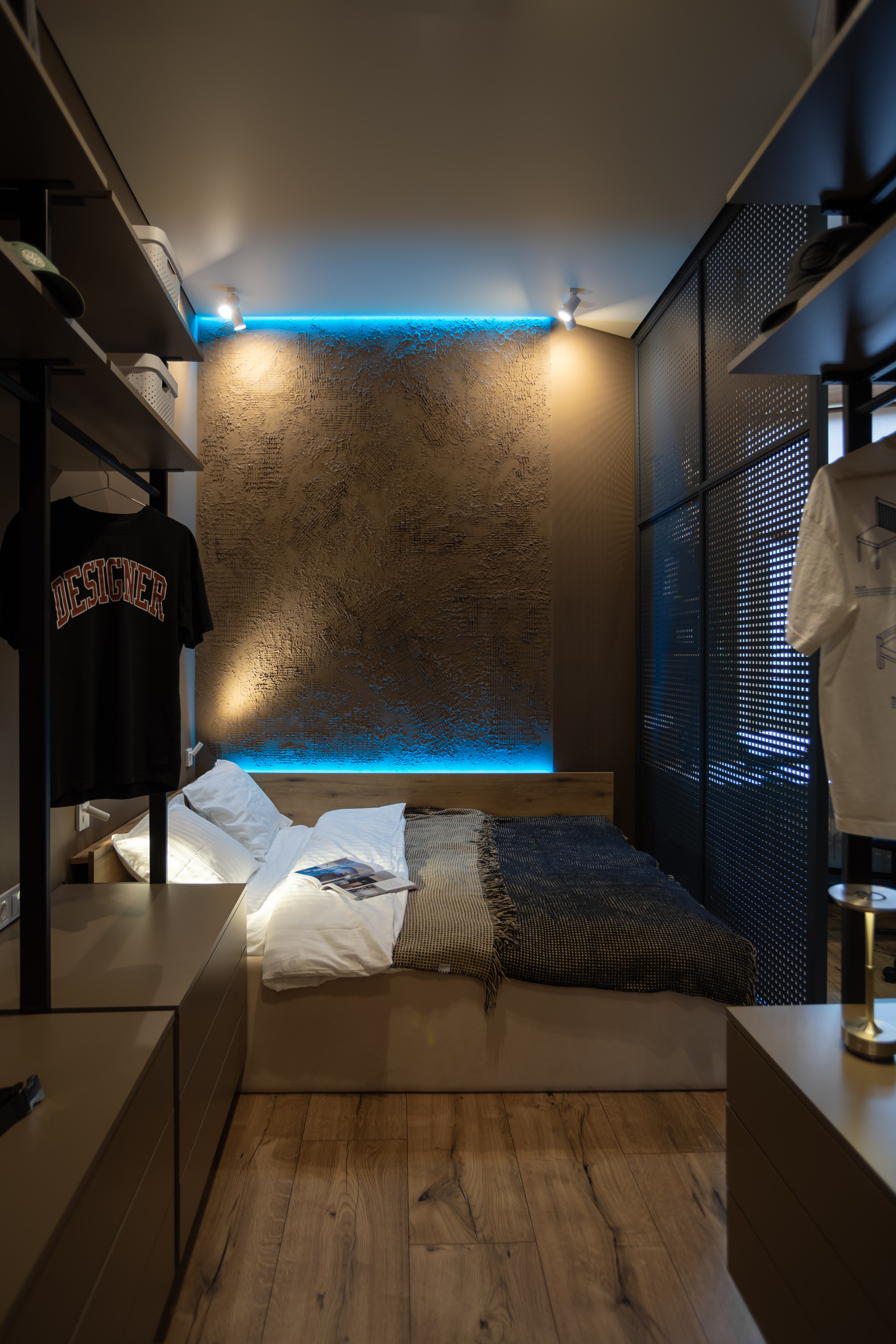 Bedroom from the front — Compact apartment / Lviv