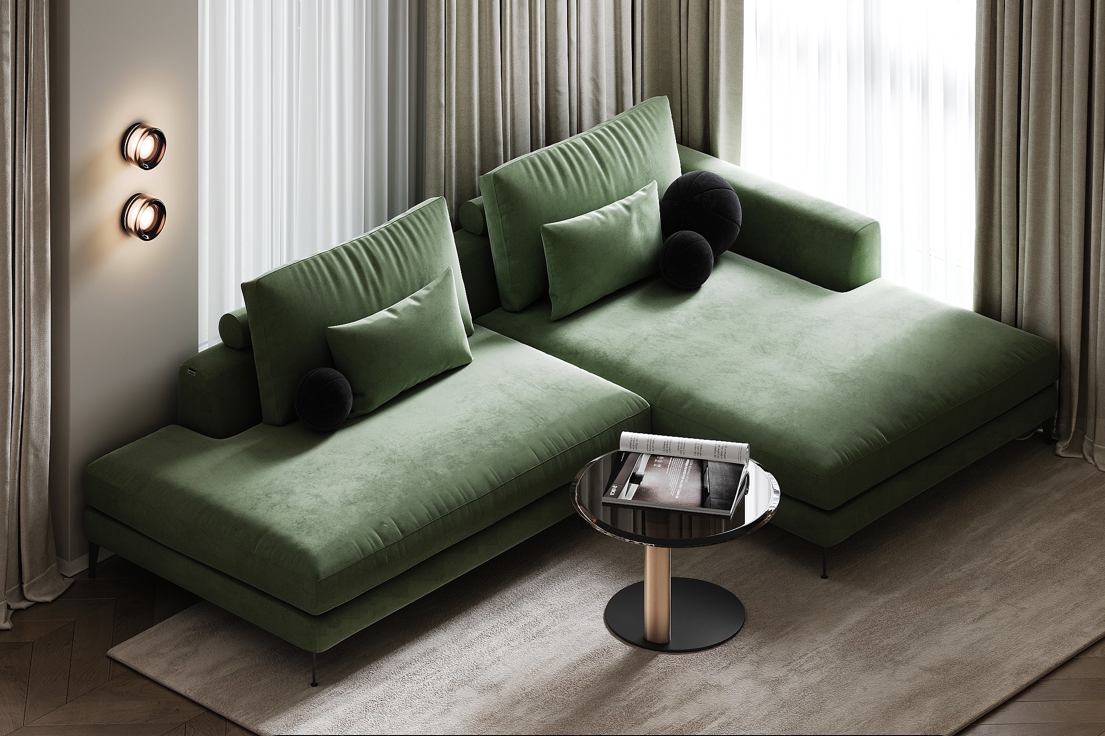Sofa and coffee tables from above — Residence 37