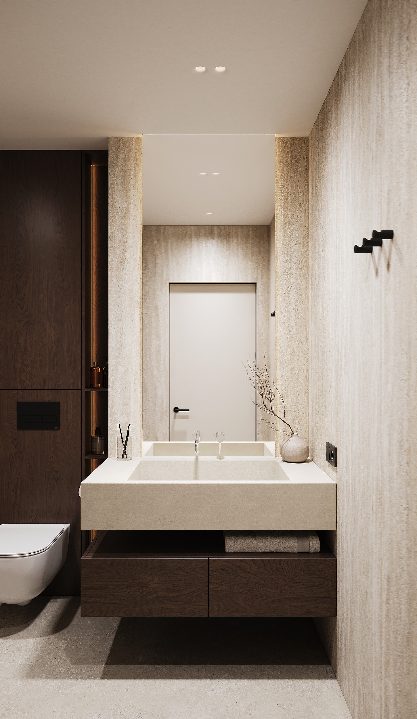 Bathroom, mirror and timber — Residence 37