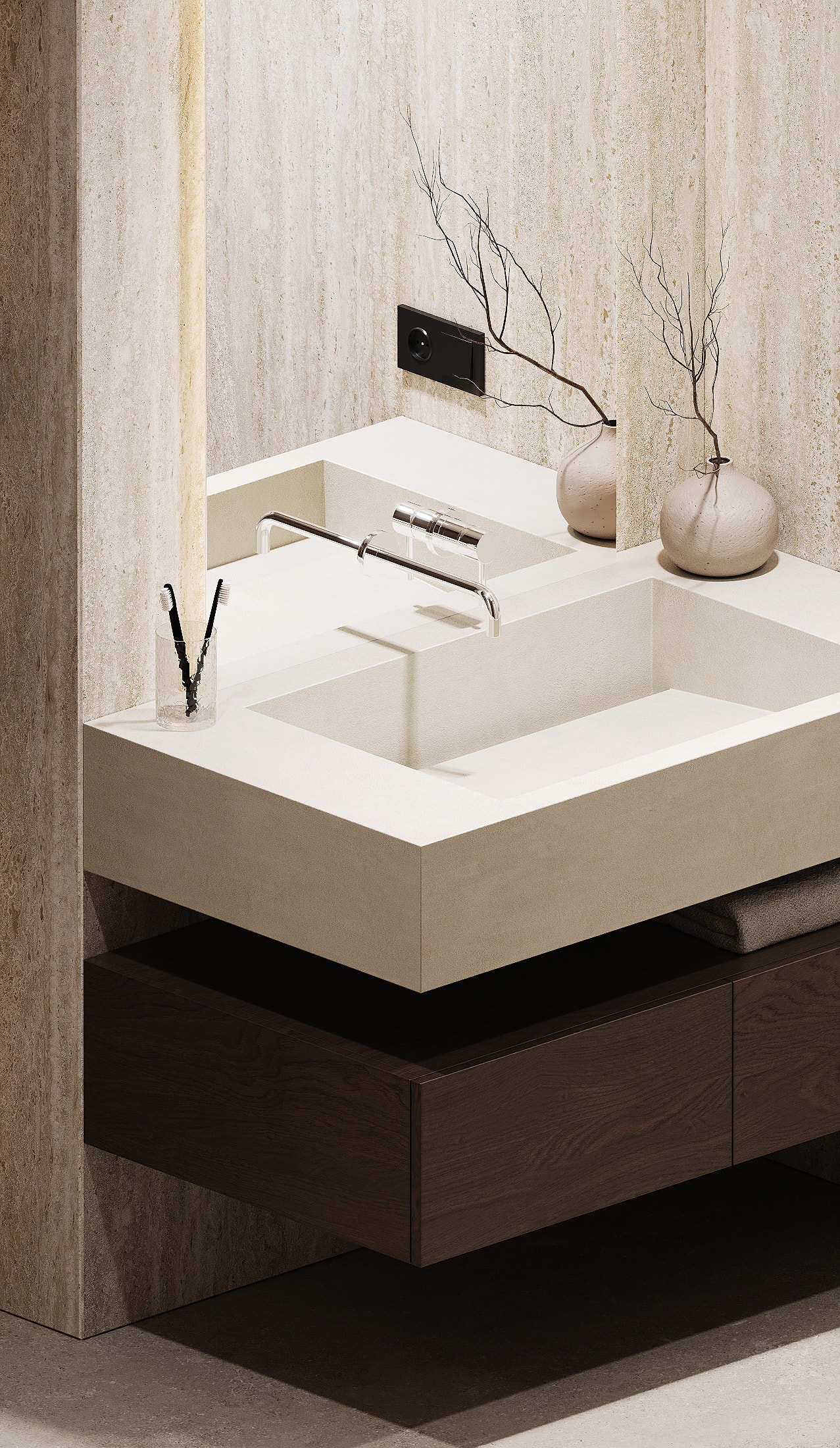 Stone washbasin — Residence 37