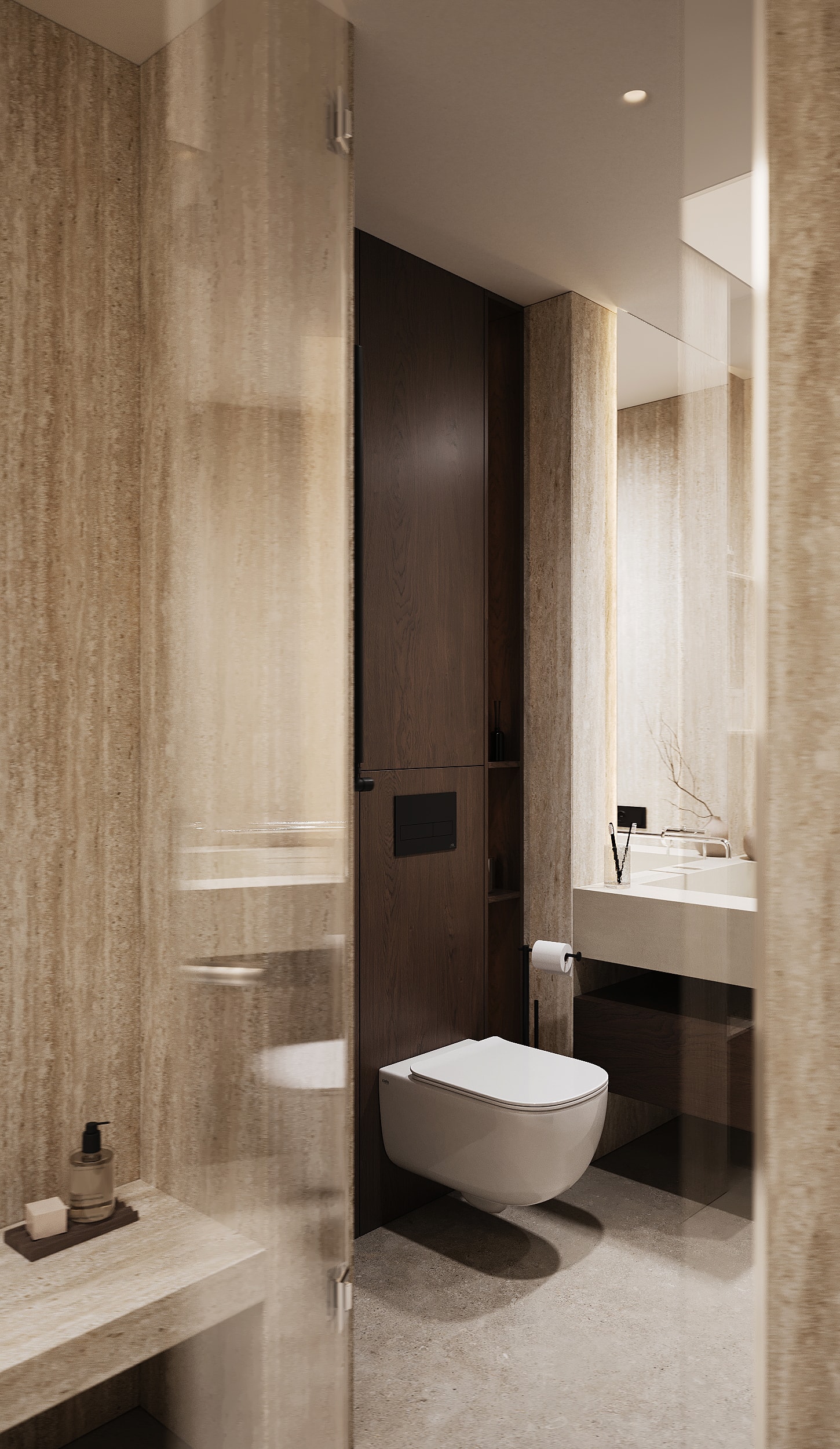 Bathroom and spatial boundaries — Residence 37