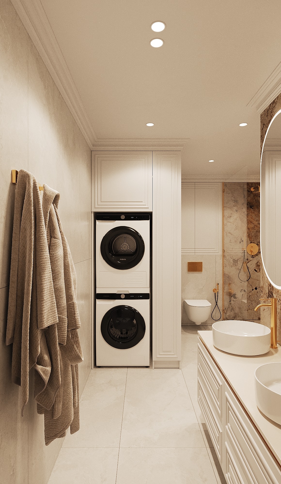 Bathroom laundry area — Shukhevycha family residence / Sambir