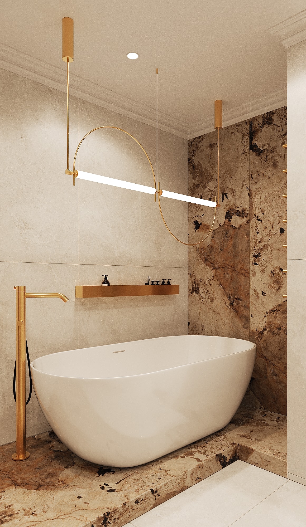 Bathtub and expressive stone — Shukhevycha family residence / Sambir