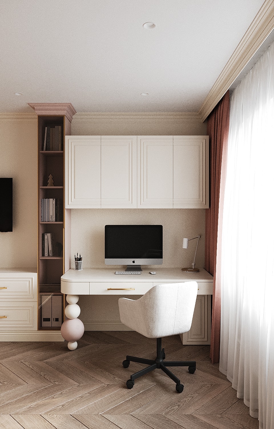 Rose room workspace — Shukhevycha family residence / Sambir