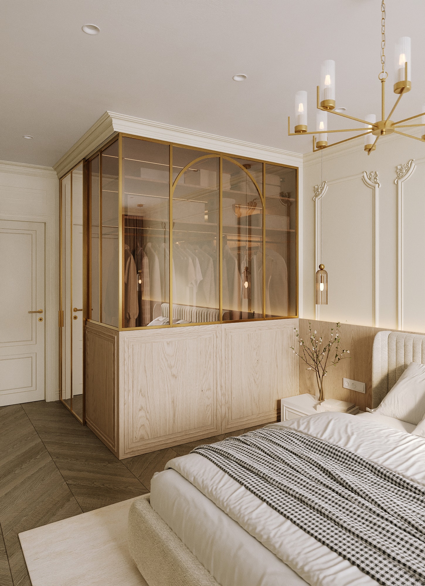Bedroom, storage and pendant light — Shukhevycha family residence / Sambir