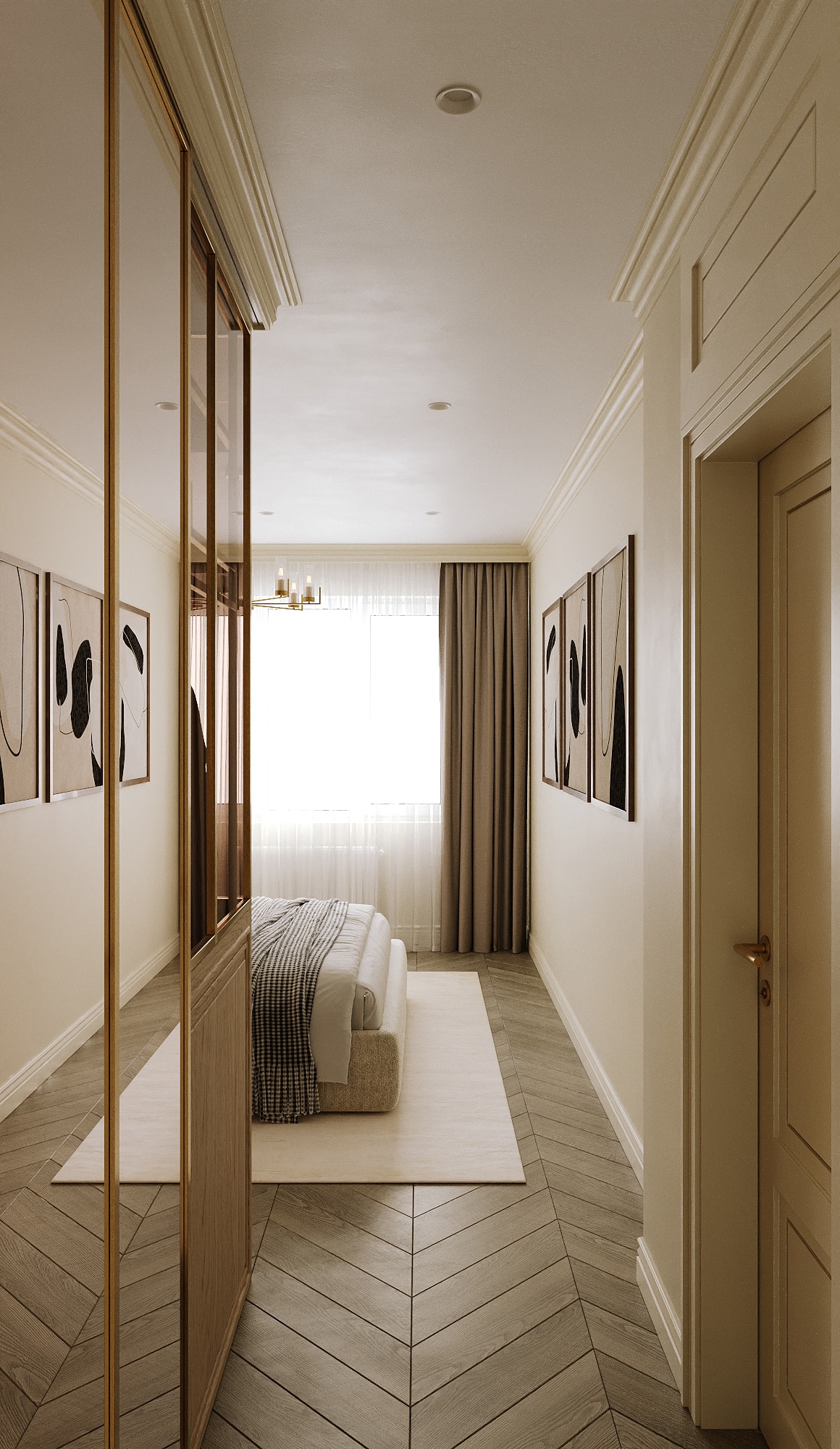 Bedroom joinery and corridor — Shukhevycha family residence / Sambir