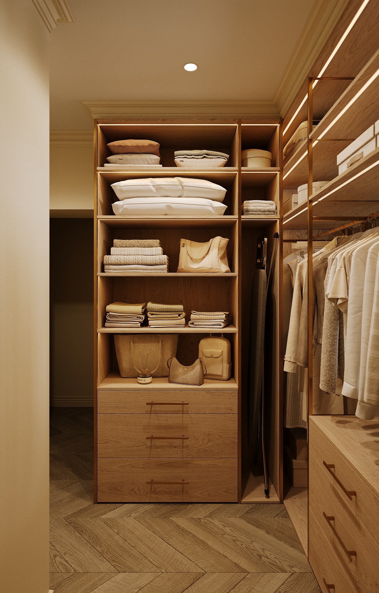 Wardrobe, shelving and linen — Shukhevycha family residence / Sambir