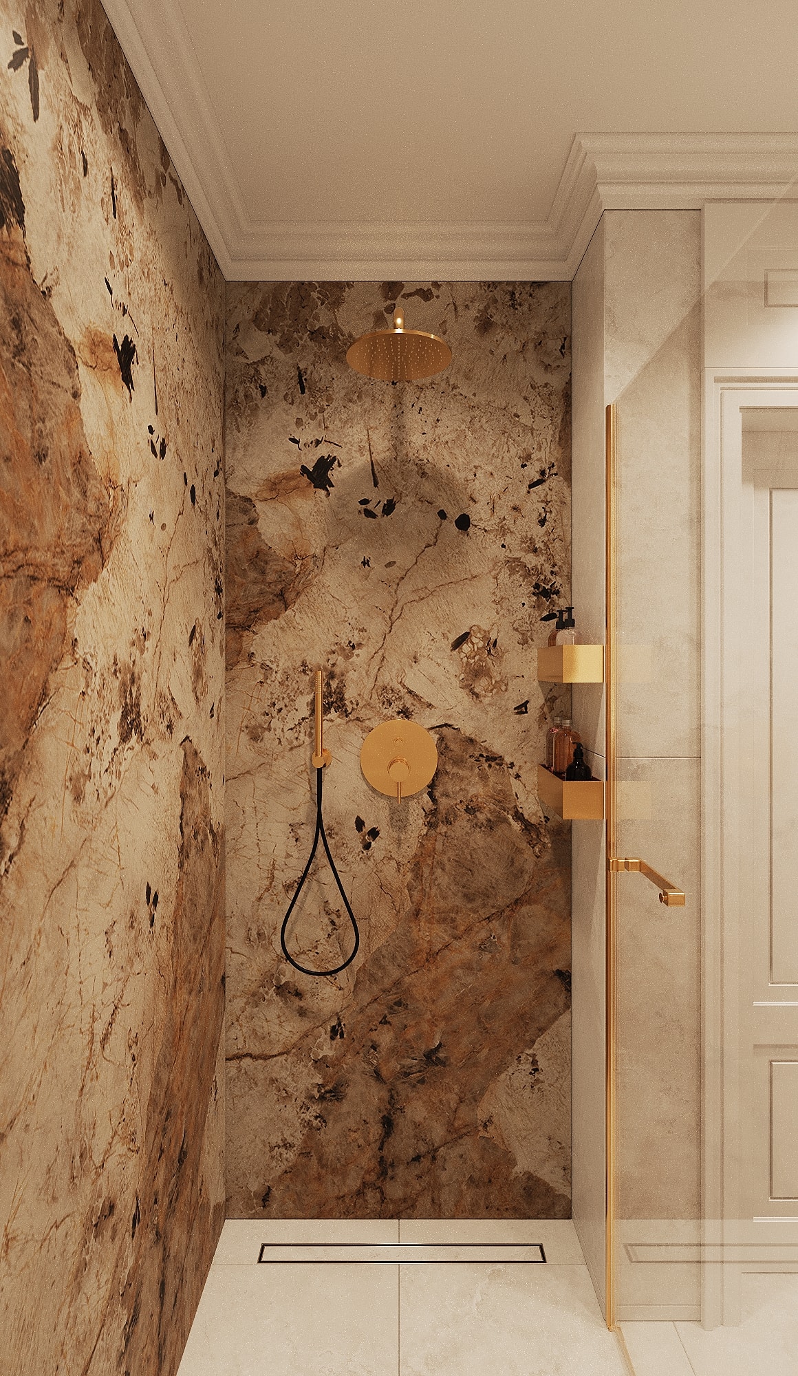 Natural stone in the bathroom — Shukhevycha family residence / Sambir